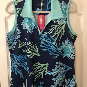 Ana Clare Woman's Sleeveless UPF50 Coral Top NWT